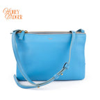 Celine Trio Small Lambskin Shoulder Bag Blue Rank AB