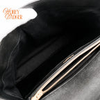 Saint Laurent College Medium Chevron Quilted Leather Black Rank A
