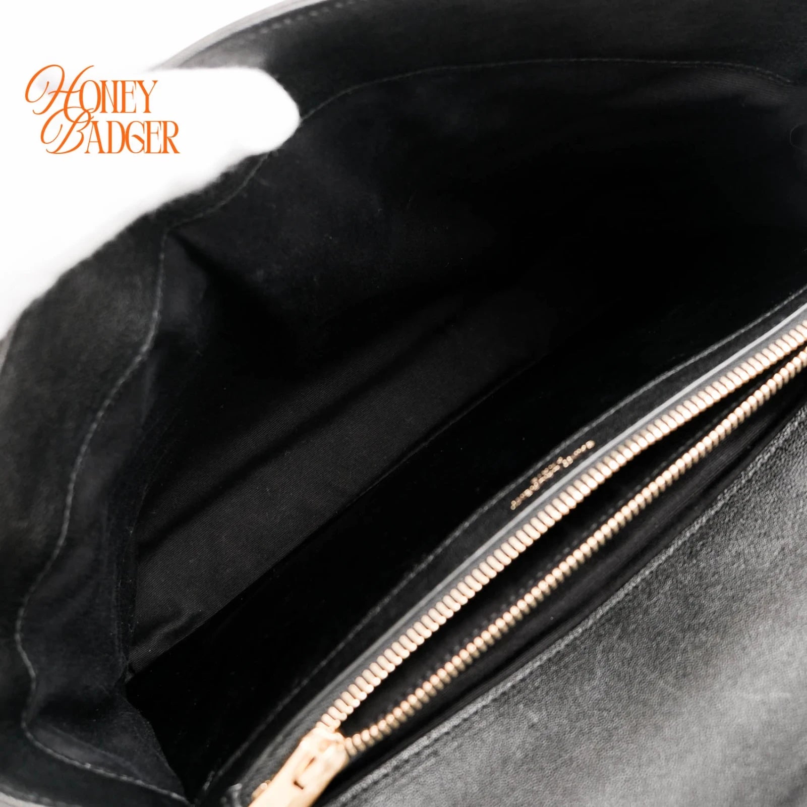 Saint Laurent College Medium Chevron Quilted Leather Black Rank A