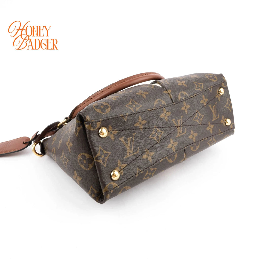 Louis Vuitton V Tote BB Monogram Brown 2Way Handbag K1740 Rank A