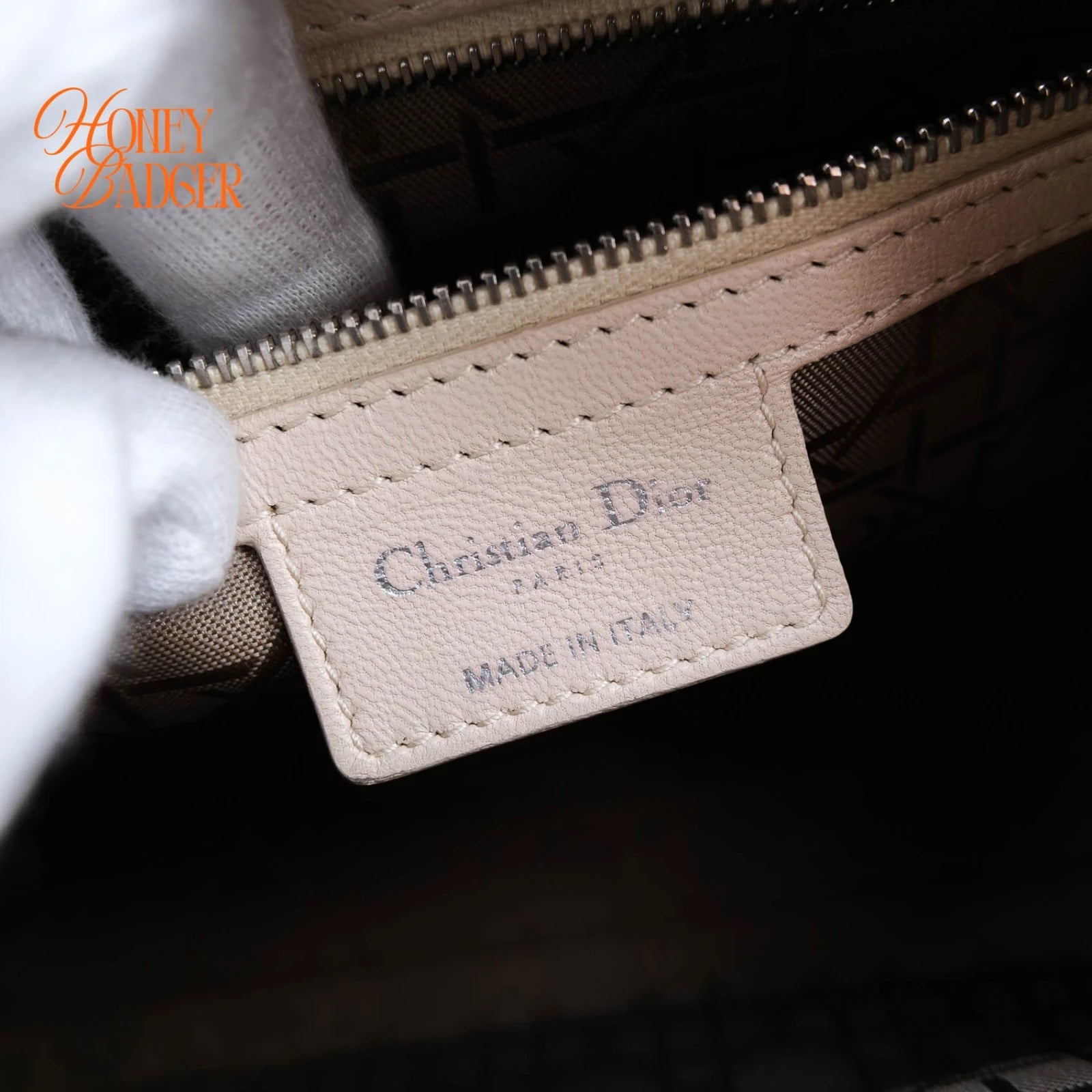 Dior Lady Dior Medium Lambskin White Rank A