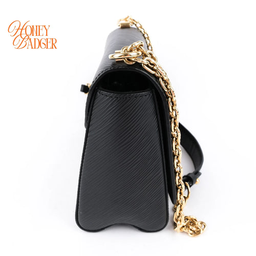 Louis Vuitton Twist MM Noir Epi Leather Chain Shoulder Bag Rank AB