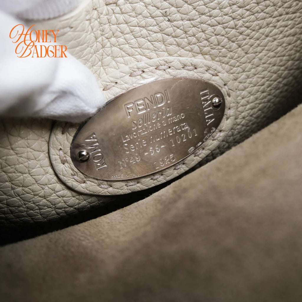 Fendi Peekaboo Small Beige Leather Grade A