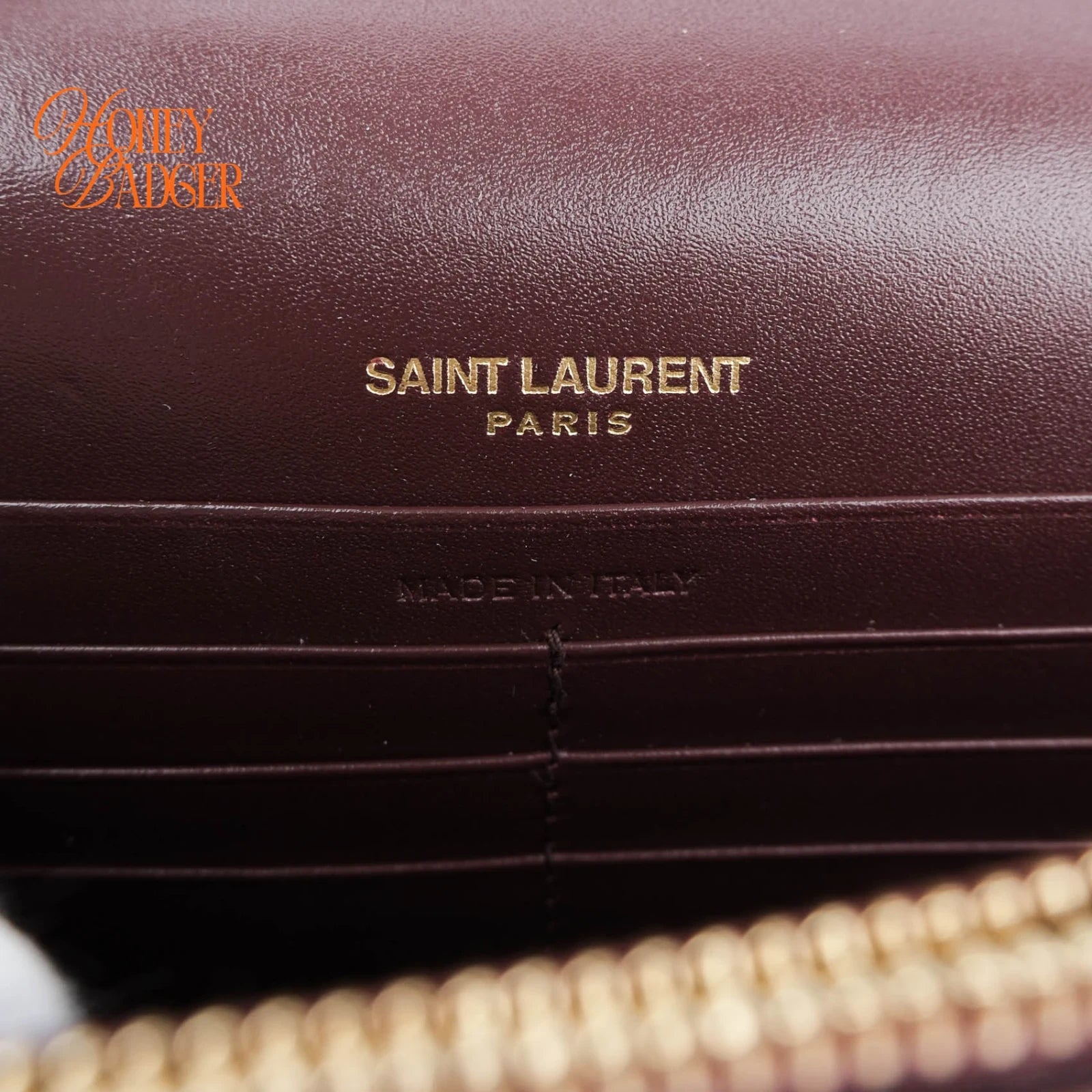 Saint Laurent Paris Kate Small Chain Shoulder Bag Bordeaux Leather Gold Hardware 452159