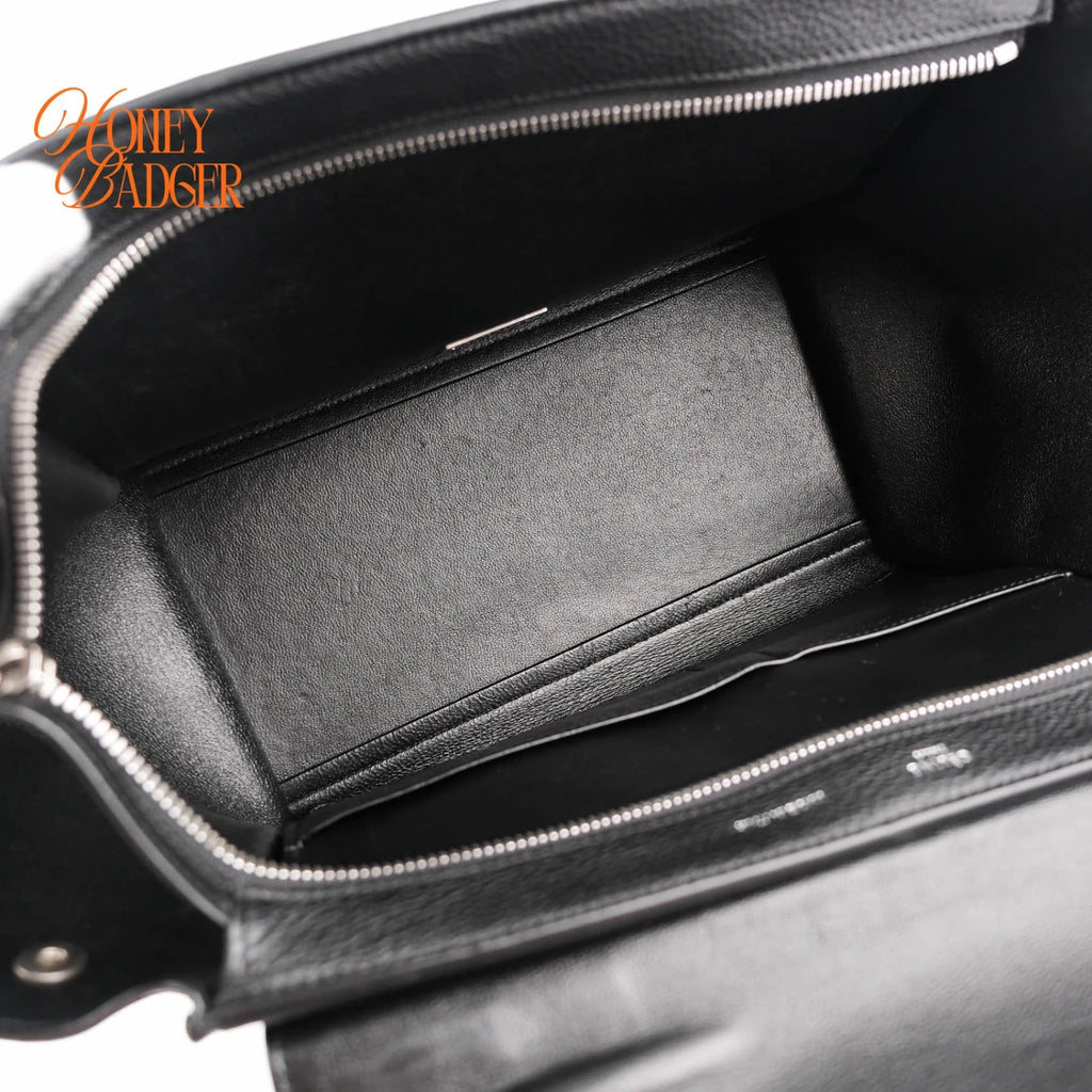 Celine Trapeze Black Grained Leather Rank A