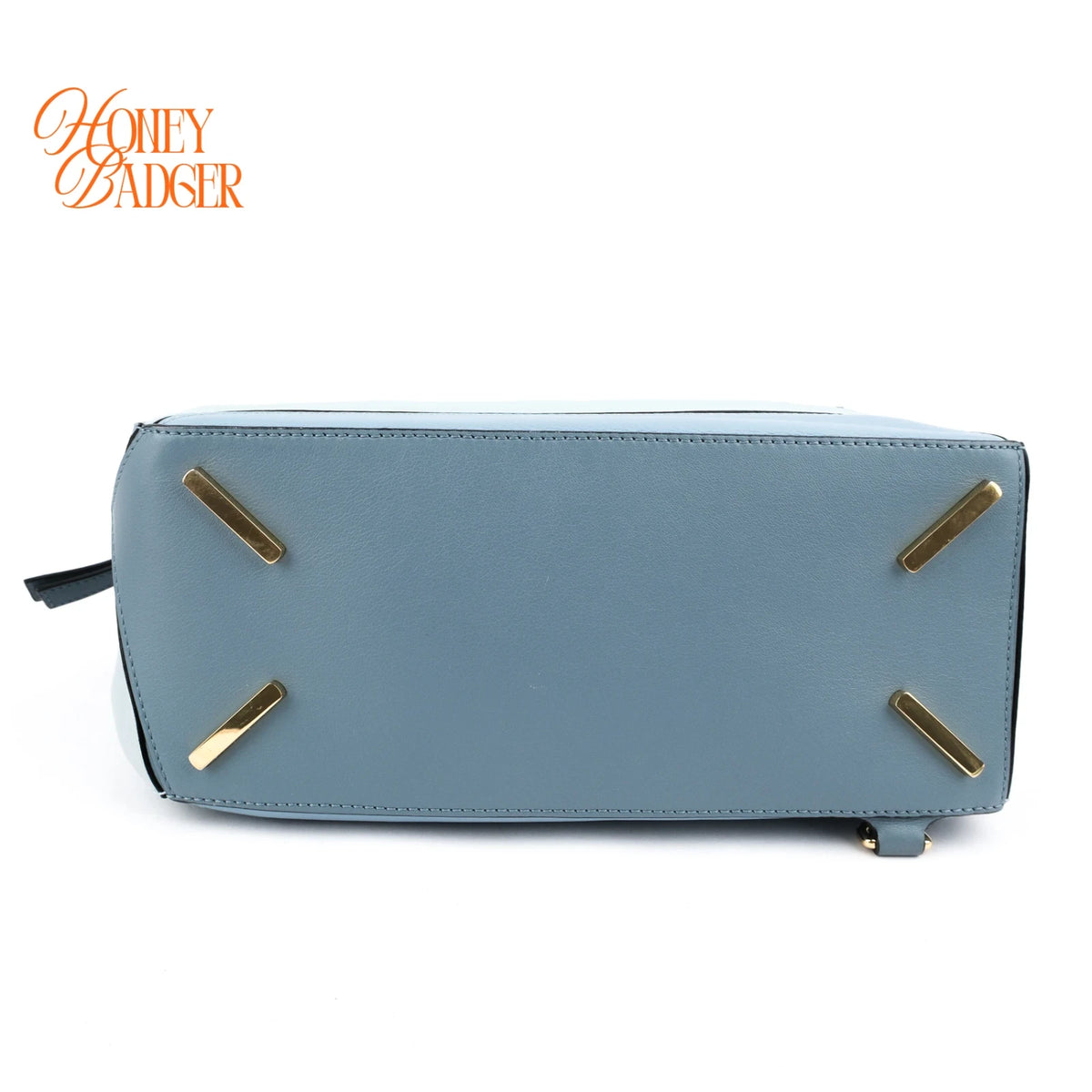 Loewe Puzzle Bag Medium Classic Calfskin Aqua Light Blue Stone Blue Gold Hardware Rank AB