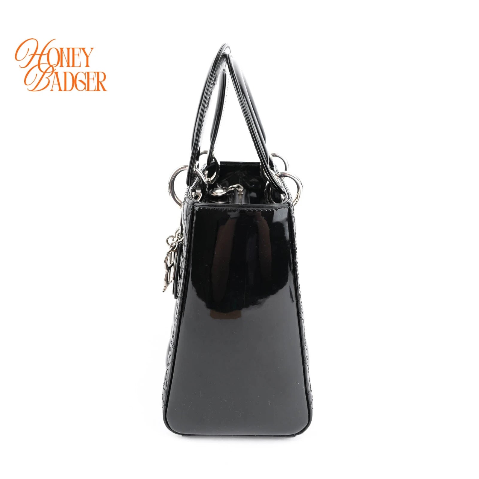 Dior Lady Dior Medium Black Patent Rank A