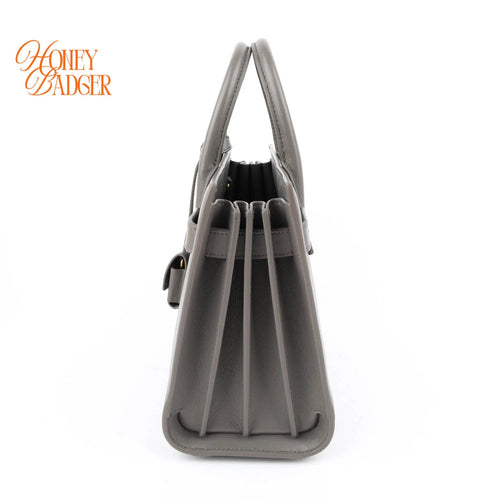 Saint Laurent Sac de Jour Nano Smooth Calfskin Urban Grey Bronze Hardware Rank A