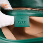 Gucci GG Marmont Small Matelassé Leather Green Antique Gold Hardware Rank A