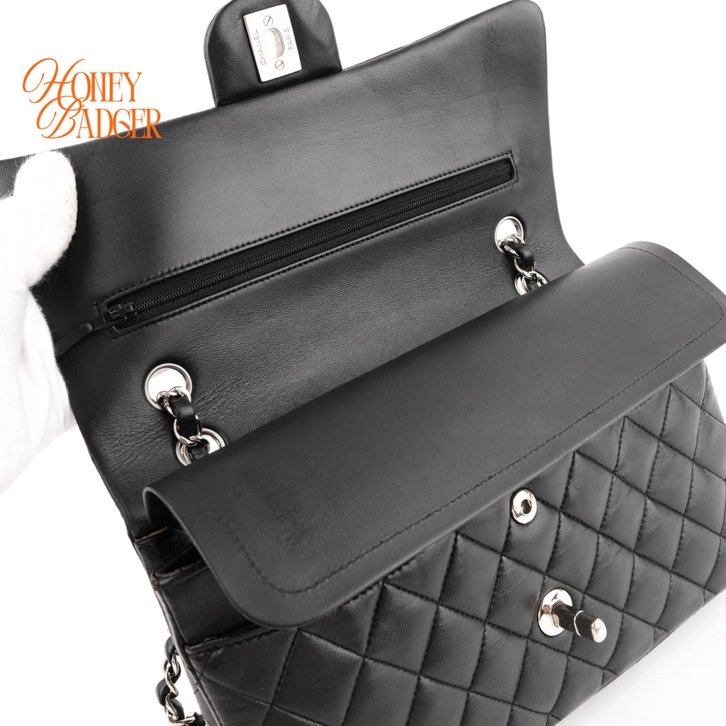Chanel Classic Flap Medium Black Lambskin Rank A