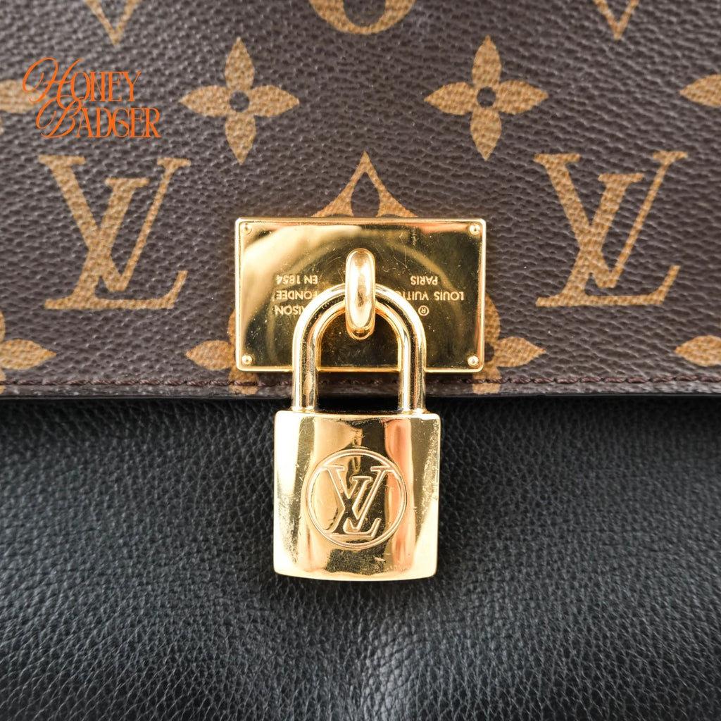 Louis Vuitton Marignan Monogram Canvas Noir Leather Gold Hardware Rank A