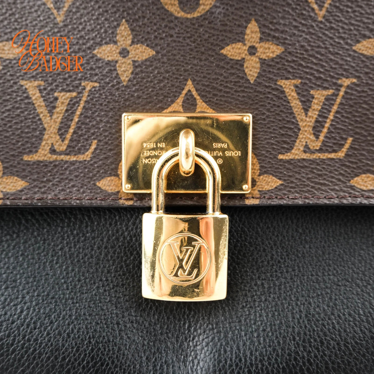 Louis Vuitton Marignan Monogram Canvas Noir Leather Gold Hardware Rank A