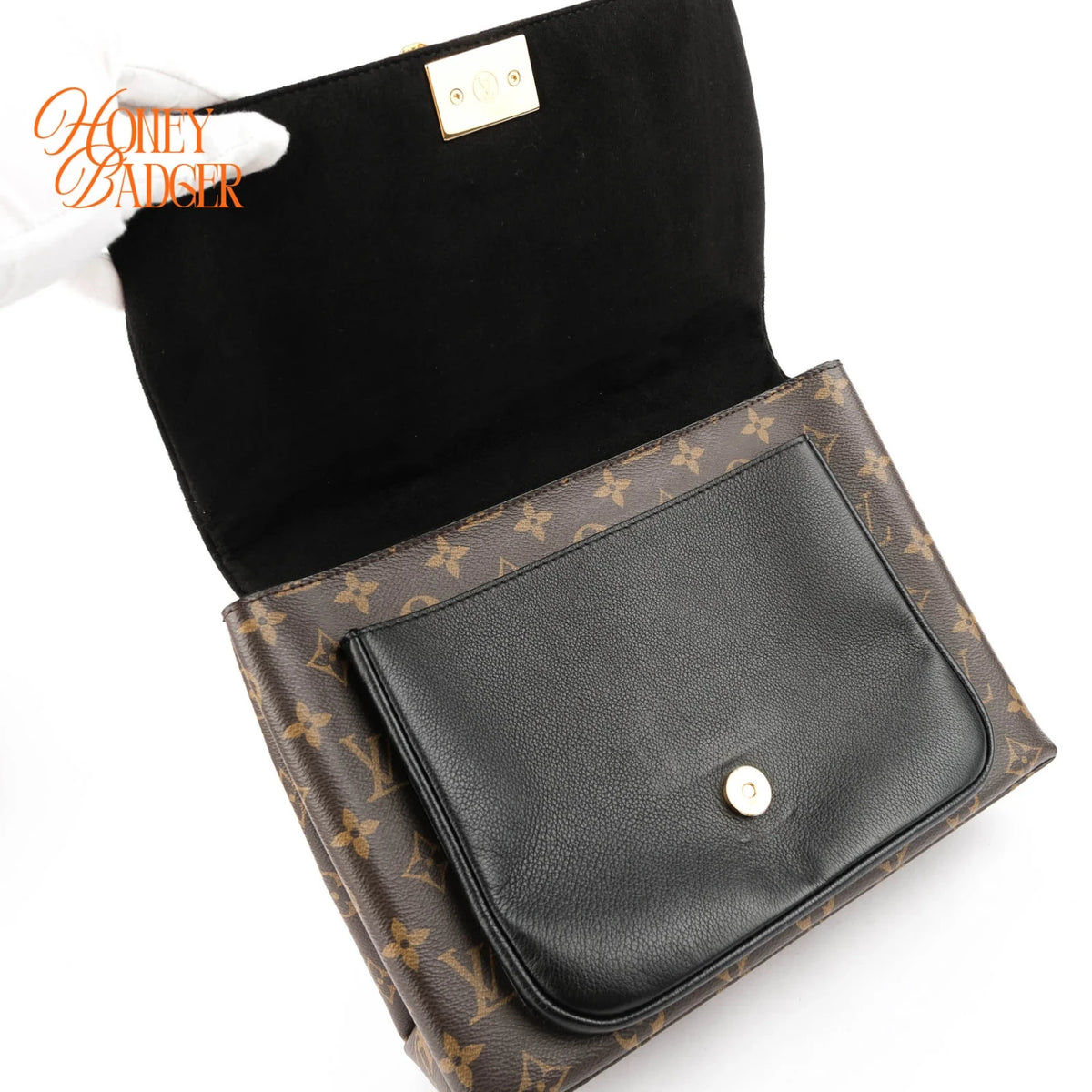 Louis Vuitton Marignan Monogram Canvas Noir Leather Gold Hardware Rank A