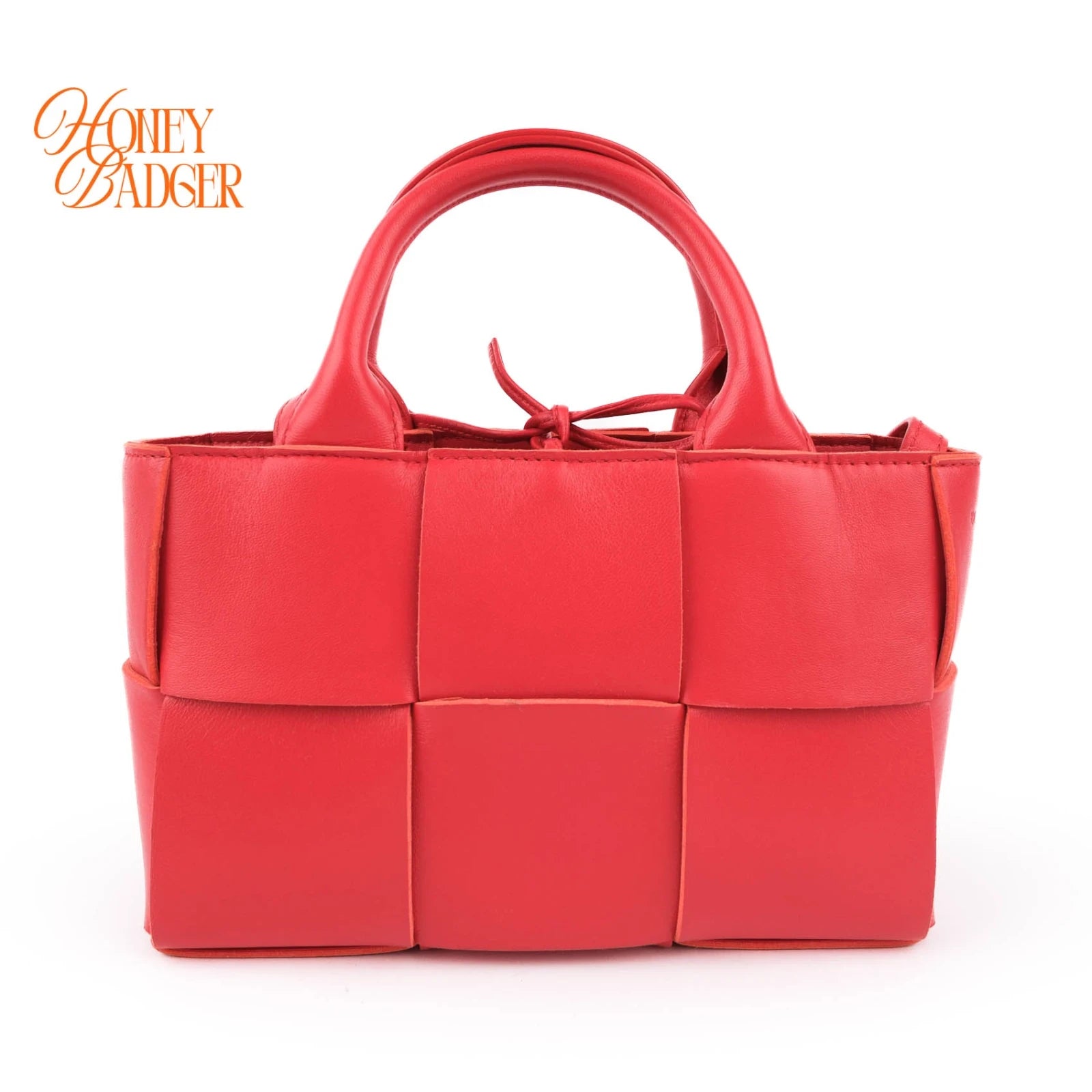 Bottega Veneta Arco Tote Mini Intrecciato Leather Red 2WAY Bag