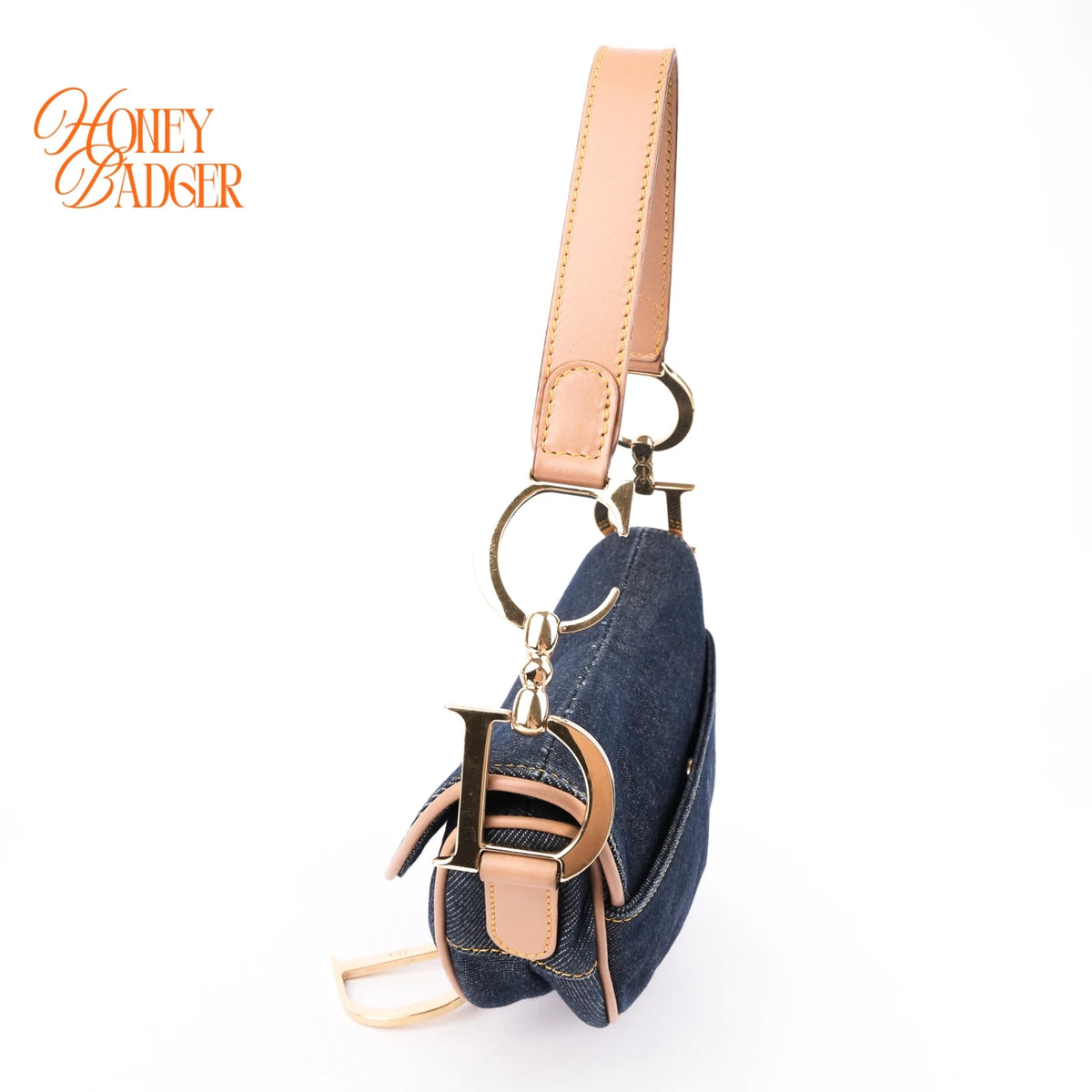 Dior Vintage Saddle Bag Denim/Blue Rank AB