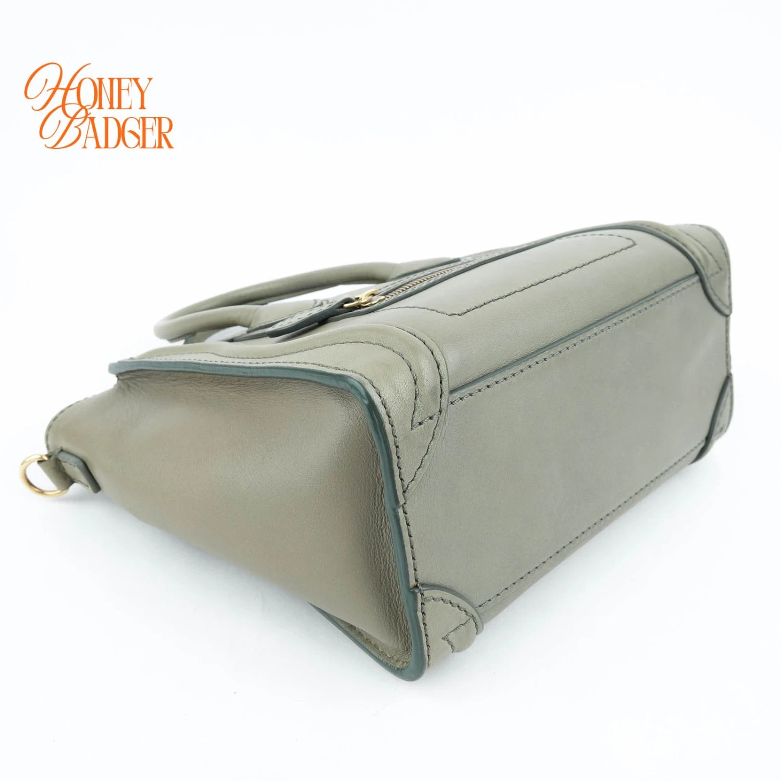 Celine Luggage Nano Smooth Leather Light Green Gold Hardware Rank A