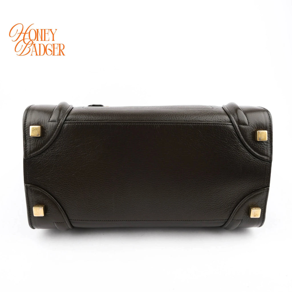 Celine Luggage Medium Grained Calfskin Brown Rank A