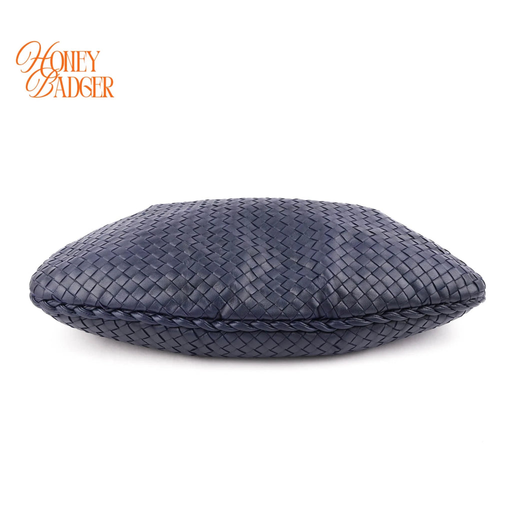 Bottega Veneta Large Veneta Hobo Intrecciato Nappa Navy Rank A