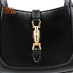 Gucci Jackie 1961 Mini Shoulder Bag Smooth Calfskin Black Gold Hardware Rank S