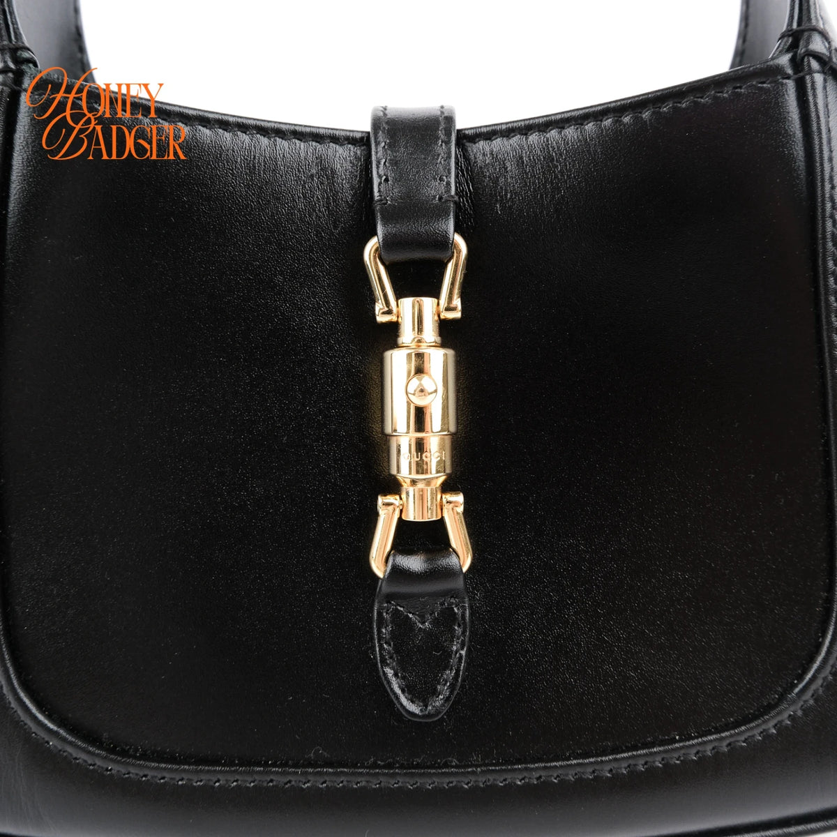 Gucci Jackie 1961 Mini Shoulder Bag Smooth Calfskin Black Gold Hardware Rank S