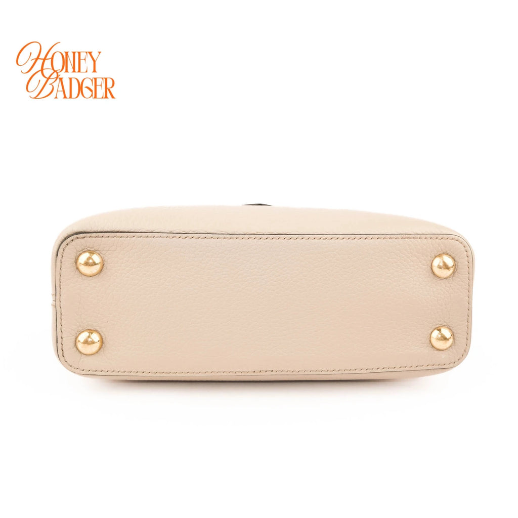 Louis Vuitton Capucines BB Beige Taurillon Leather Gold Hardware 2WAY Bag