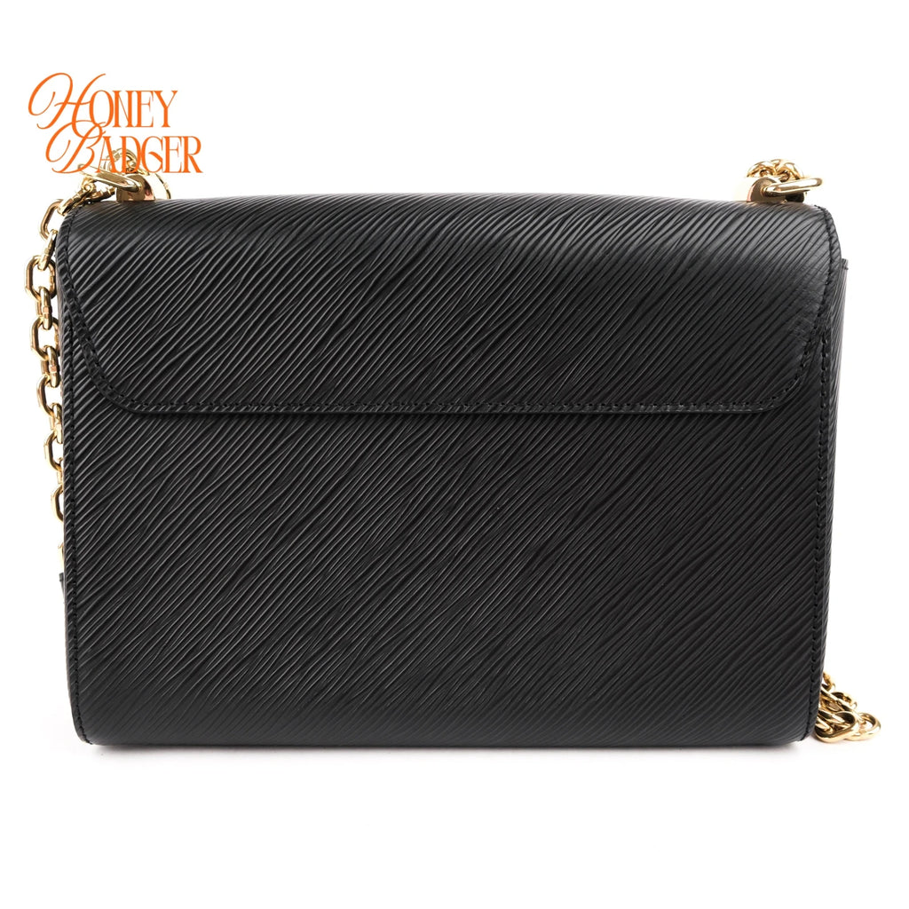 Louis Vuitton Twist MM Noir Epi Leather Chain Shoulder Bag Rank AB