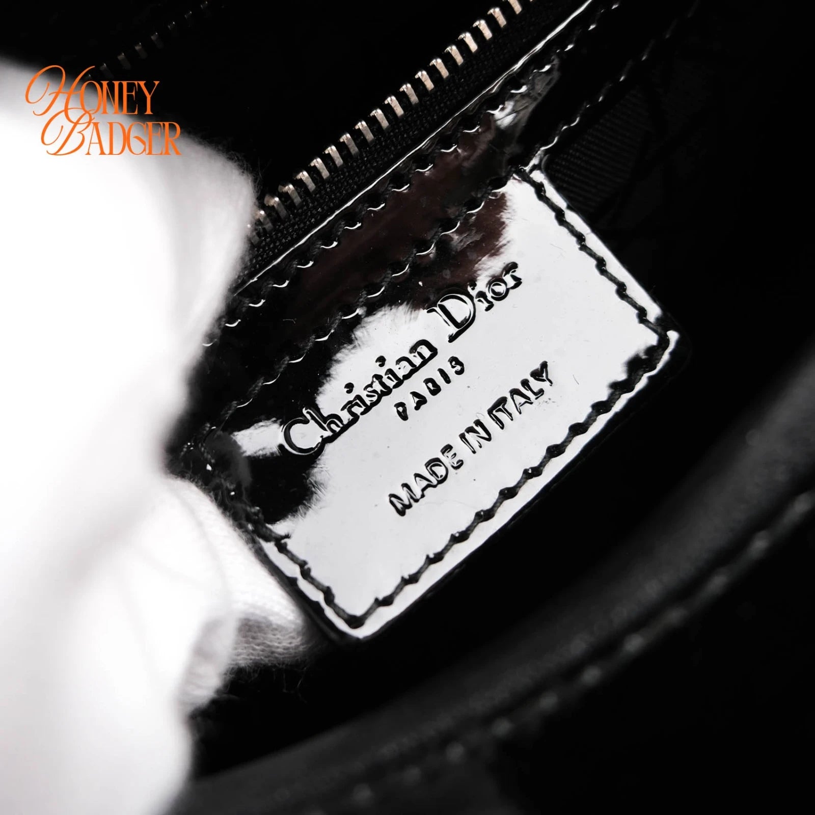 Dior Lady Dior Medium Black Patent Rank A