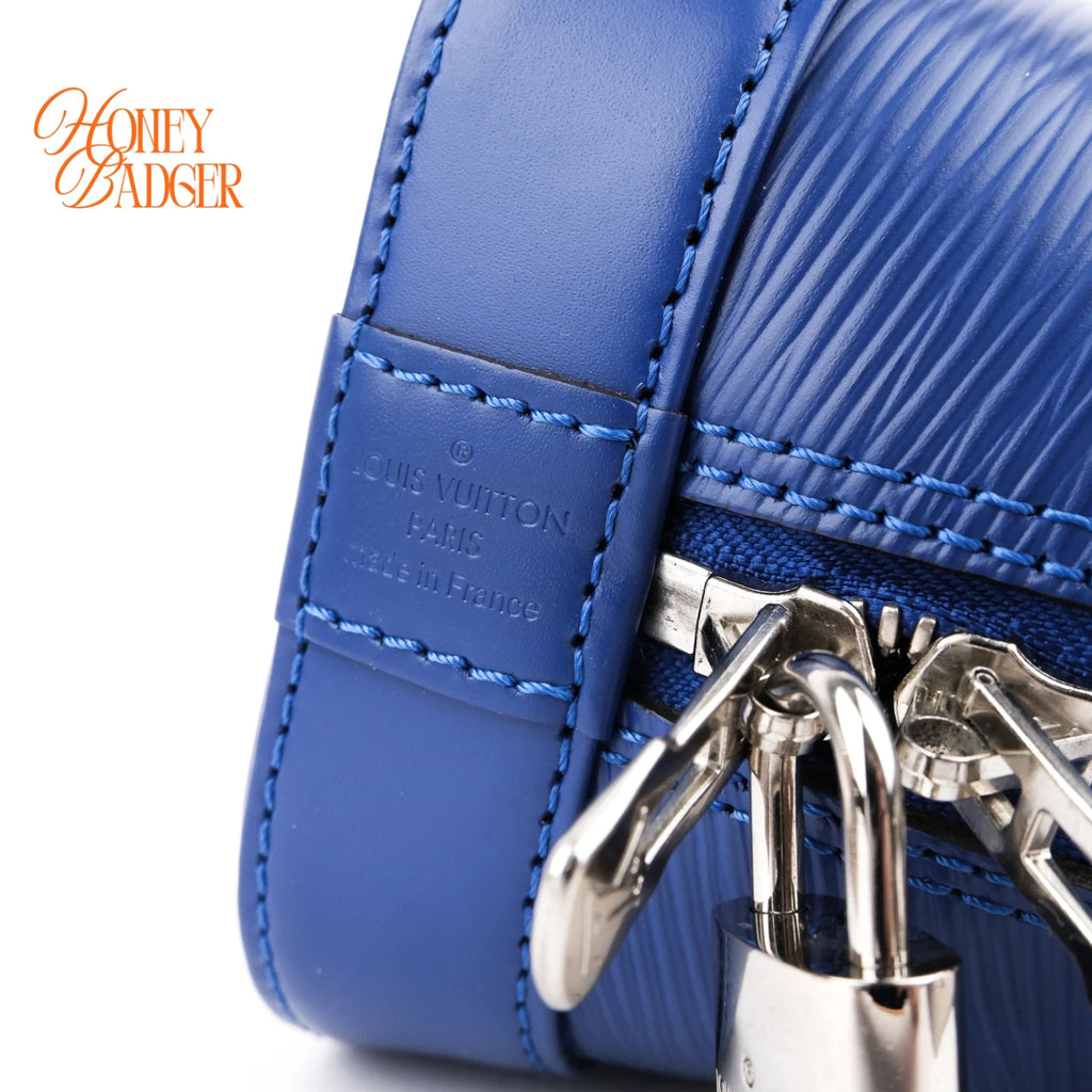 Louis Vuitton Alma BB Epi Leather Indigo Blue Silver Hardware Rank A