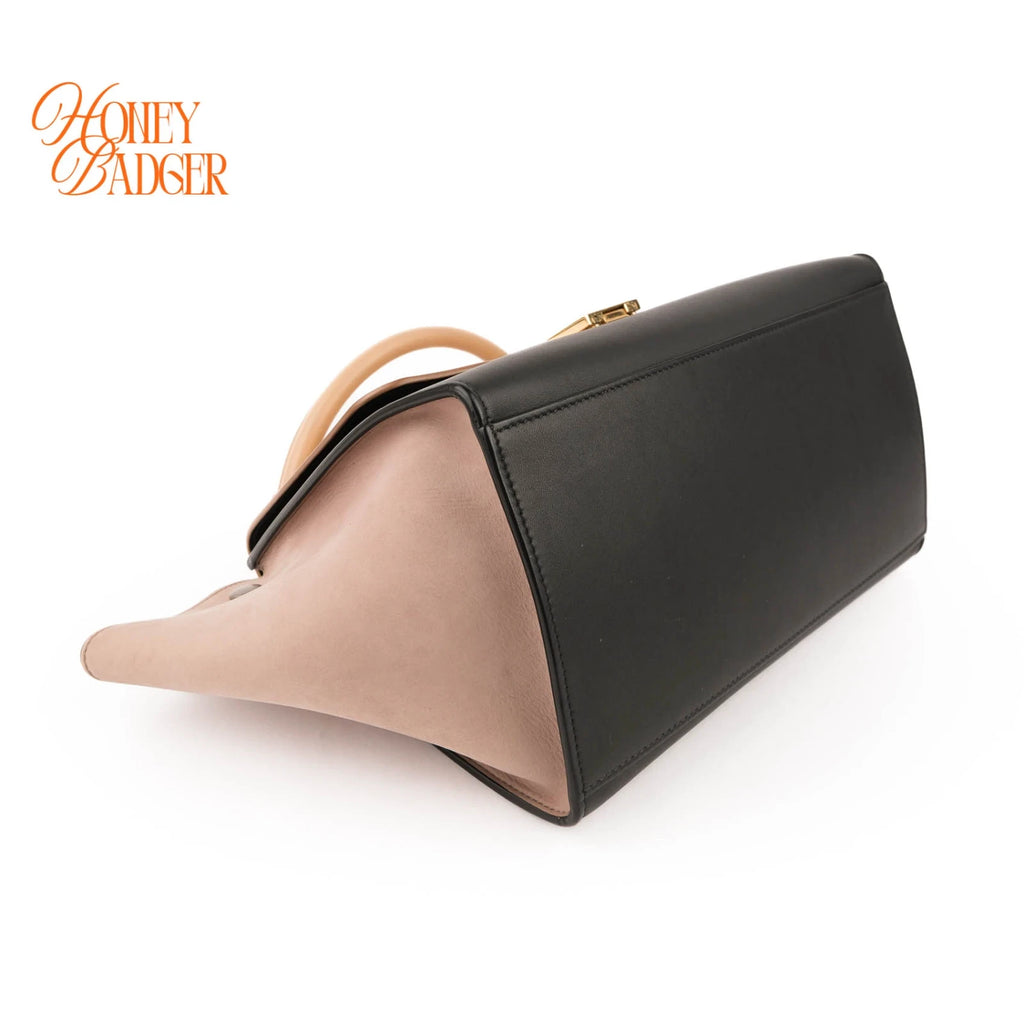 Céline Trapeze Medium Tricolor Leather Beige Black 2WAY Bag