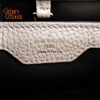 Louis Vuitton Capucines BB Taurillon Leather Galet Gray Gold Hardware Rank A