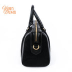 Gucci Ophidia Medium Boston Bag Suede Black Patent Leather Gold Hardware Rank A