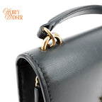 Saint Laurent Top Handle Sunset Chain Wallet Smooth Leather Storm Gold Hardware Rank AB