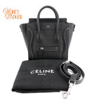 Celine Luggage Nano Leather Bag Black Rank A