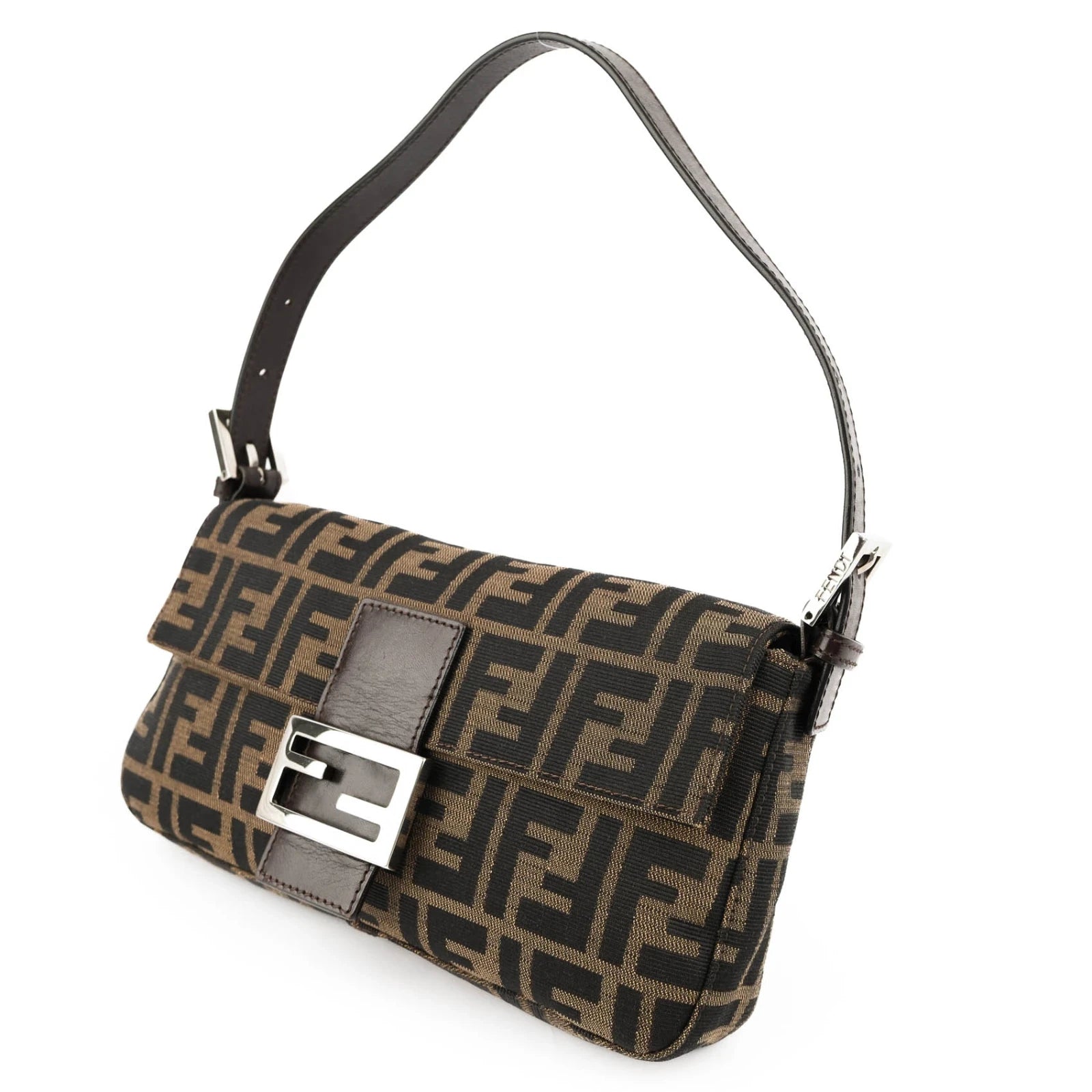 Fendi Baguette Zucca Canvas Brown Rank A