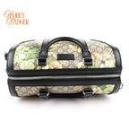 Gucci Tian GG Supreme Medium Boston Bag Multicolor Black Leather Silver Hardware Rank A