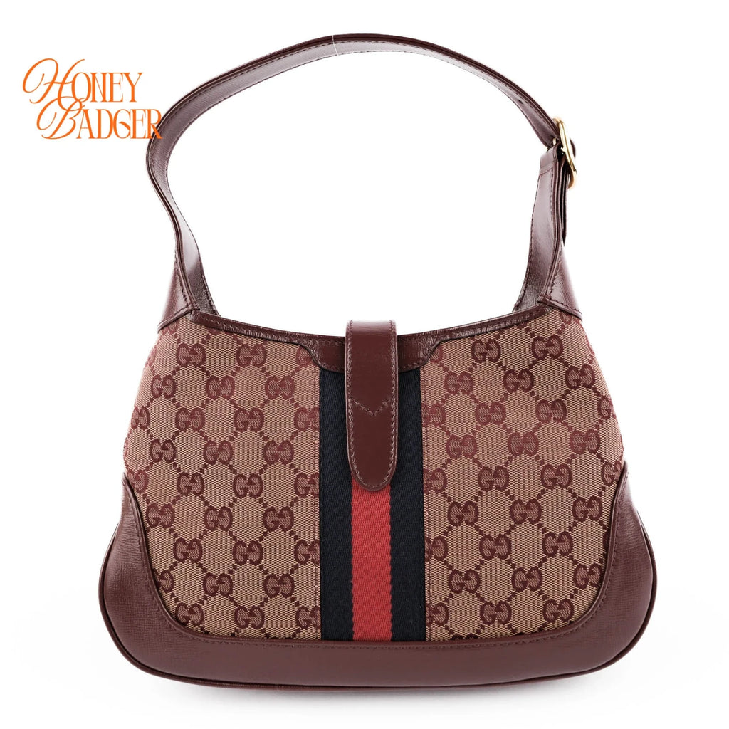 Gucci Jackie 1961 GG Canvas and Leather Burgundy Rank S