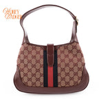 Gucci Jackie 1961 GG Canvas and Leather Burgundy Rank S