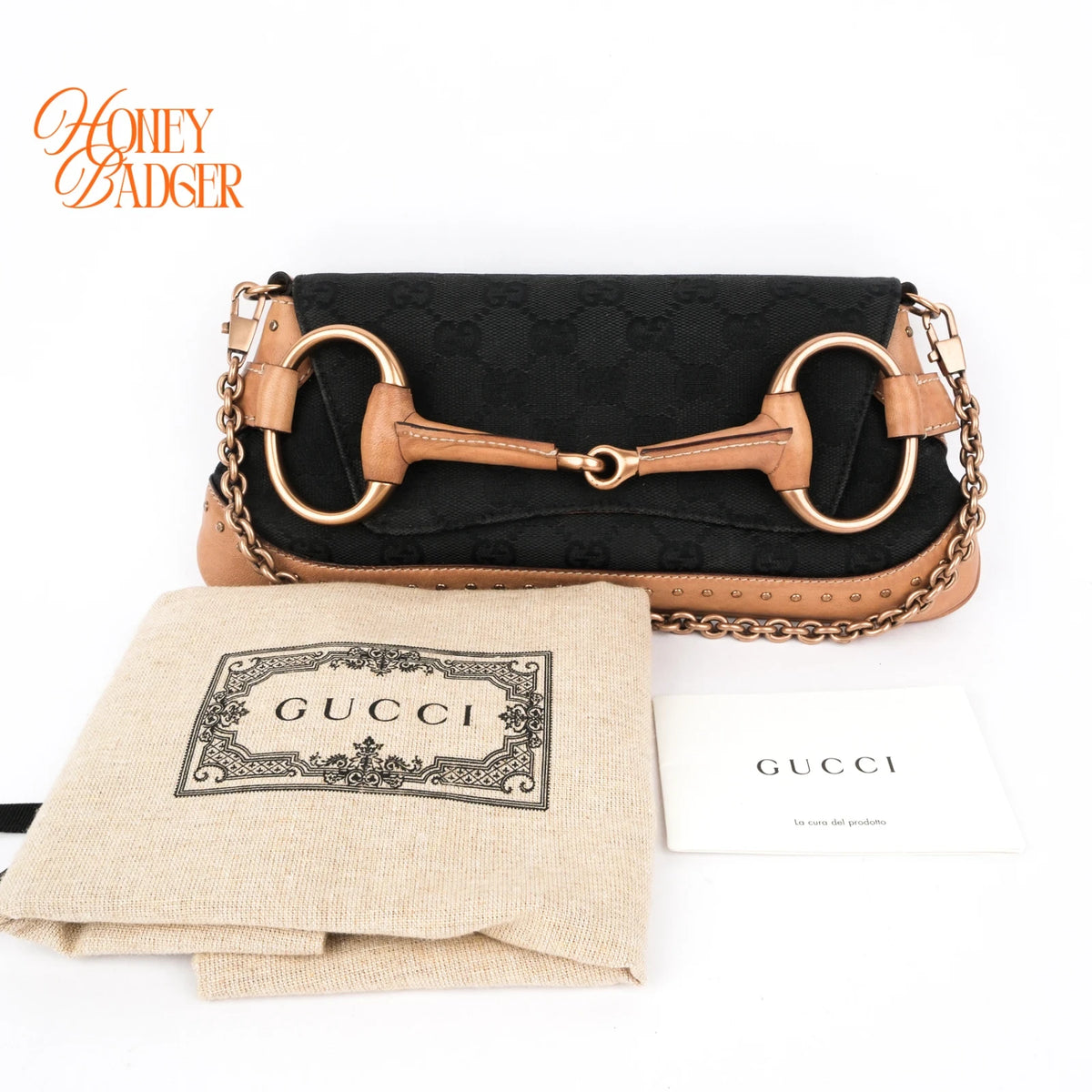 Gucci Horsebit GG Canvas Black/Brown Rank AB