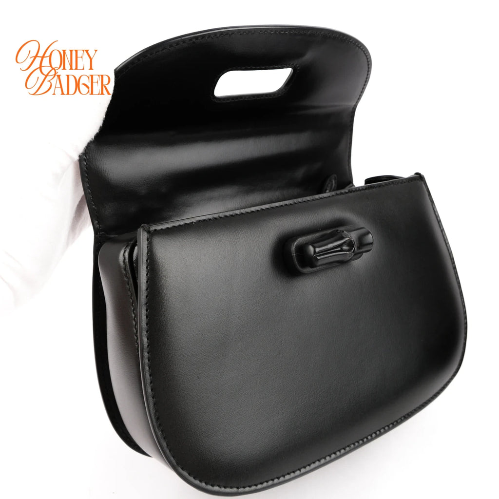 Gucci Bamboo 1947 Small Black Leather 2-Way Bag Rank AB