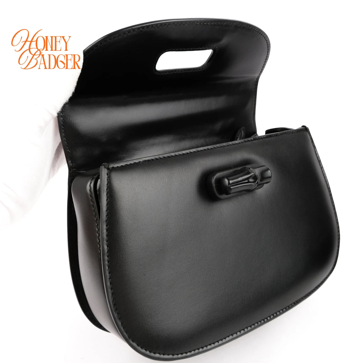 Gucci Bamboo 1947 Small Black Leather 2-Way Bag Rank AB