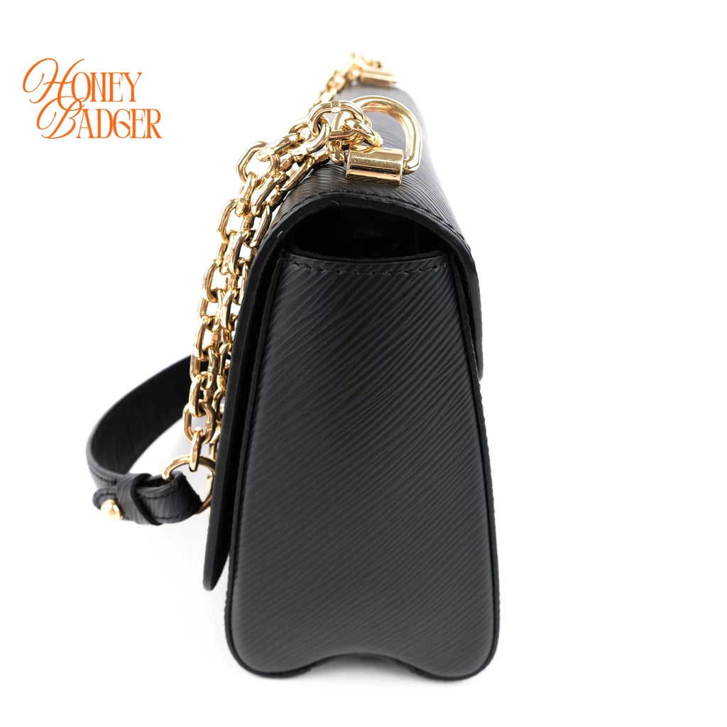Louis Vuitton Twist MM Noir Epi Leather Chain Shoulder Bag Rank AB