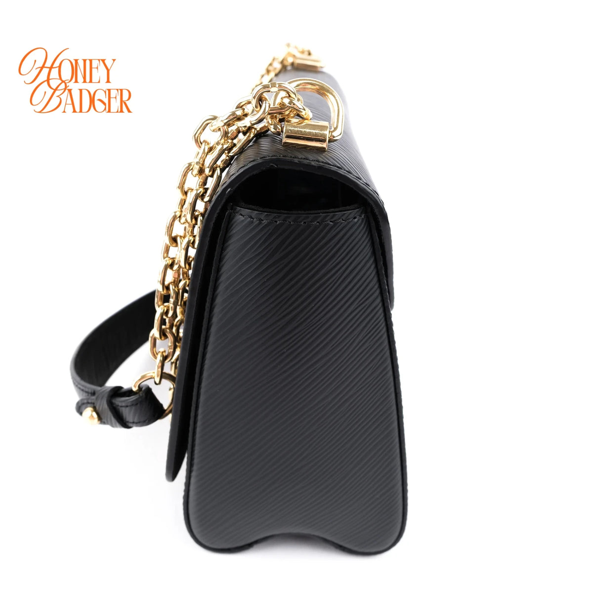 Louis Vuitton Twist MM Noir Epi Leather Chain Shoulder Bag Rank AB