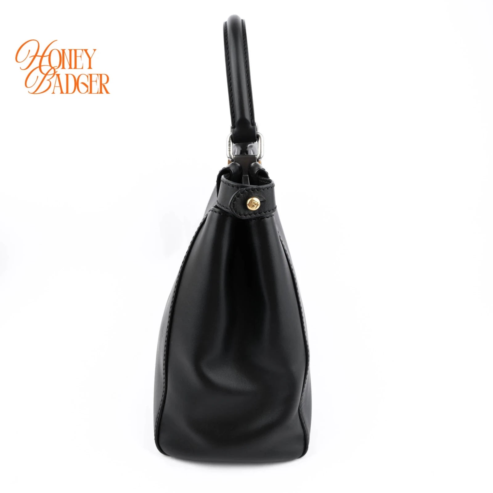 Fendi Peekaboo Medium Smooth Leather Black Rank A
