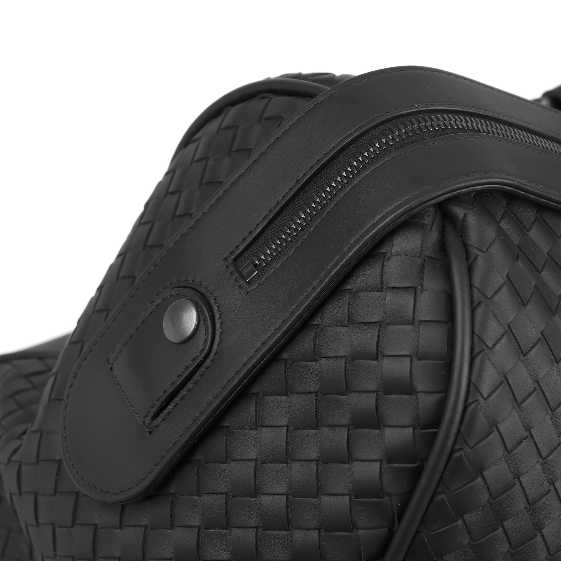 UNUSED ITEM | Bottega Veneta Intrecciato Leather Boston Travel Bag Black