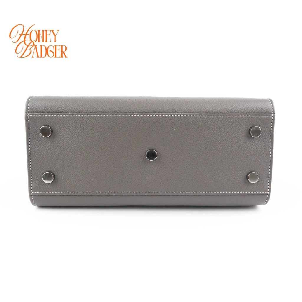 Saint Laurent Classic Baby Sac De Jour Grained Leather 2WAY Bag Grey 421863