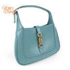 Gucci Jackie 1961 Mini Shoulder Bag Light Blue Leather Gold Hardware 2WAY Bag