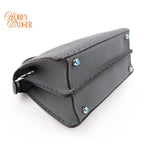 Fendi Peekaboo ISeeU Small Whipstitch Grained Leather Blue Grey Silver Hardware Rank A