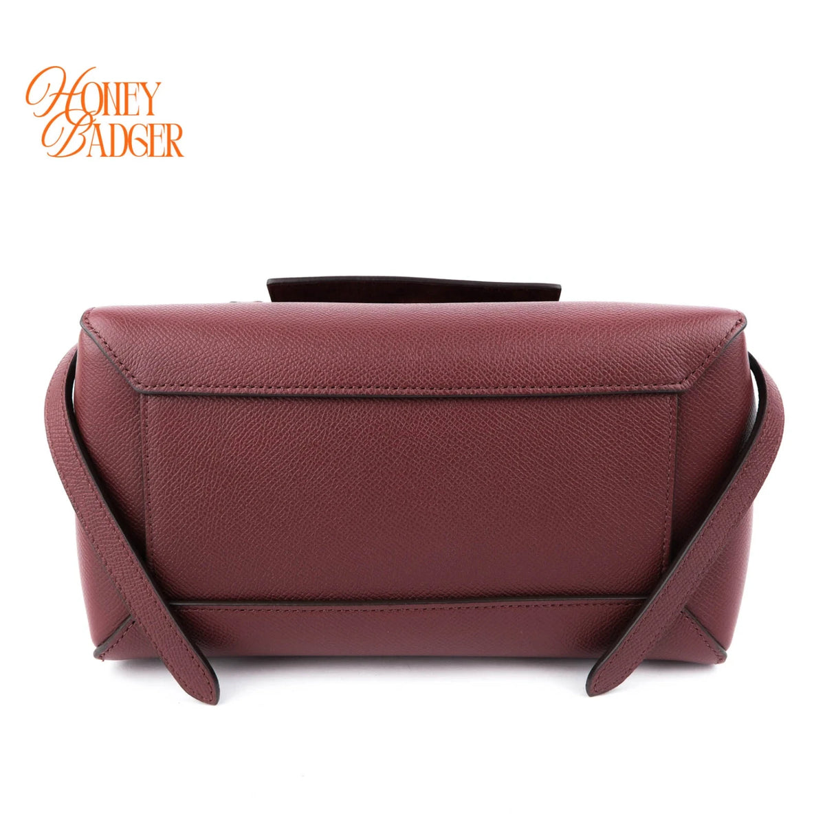 Celine Micro Belt Bag Grained Calfskin Burgundy Gold Hardware Rank A