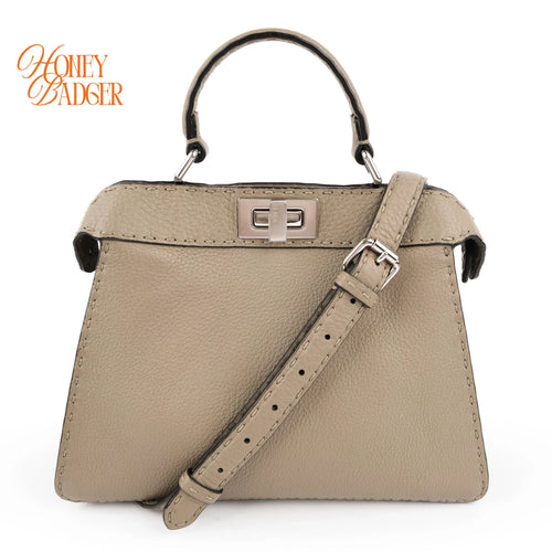 Fendi Peekaboo Small Beige Leather Grade A