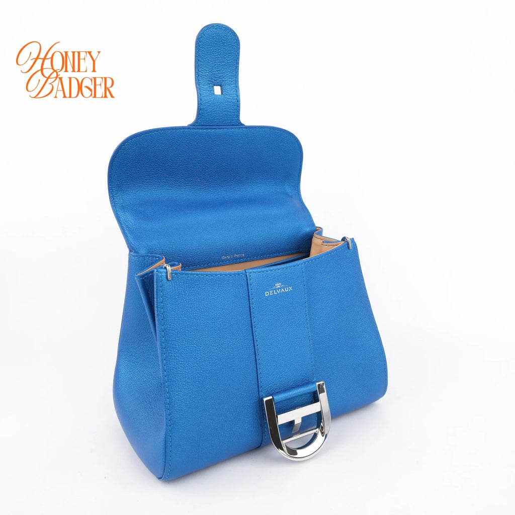 Delvaux Brillant Mini Satin Electric Calfskin 2Way Handbag Shoulder Bag Rank AB